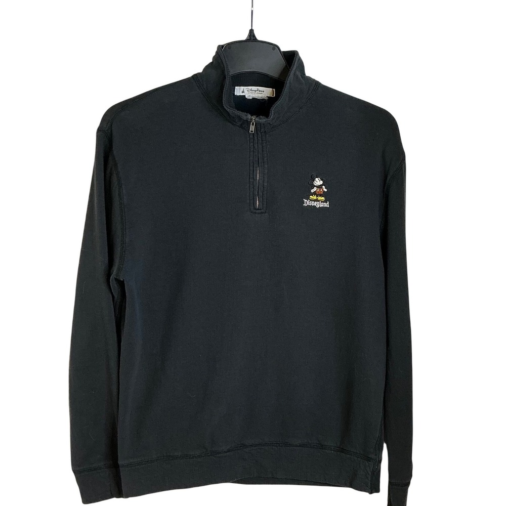 Disneyland Mickey Mouse Embroidered Black 1/4‎ Zip Sweatshirt Women's Small